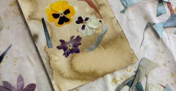 Create & Sip: Collage with dyed paper and flowers